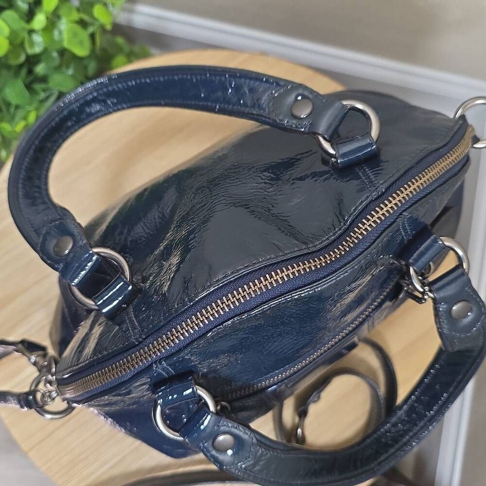 Coach Poppy Highlight Patent Leather Satchel & Wallet | Midnight Blue | Crossbod - Picture 10 of 16
